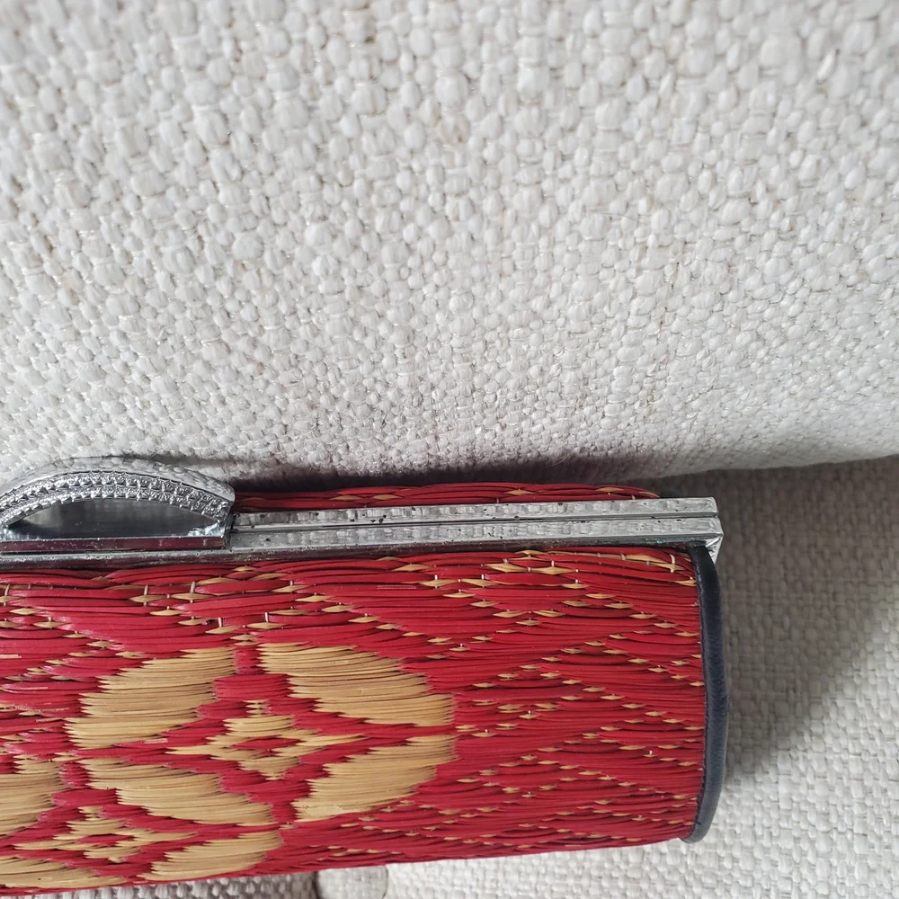 Vintage Japanese Igusa (Woven Grass) Kimono Clutch